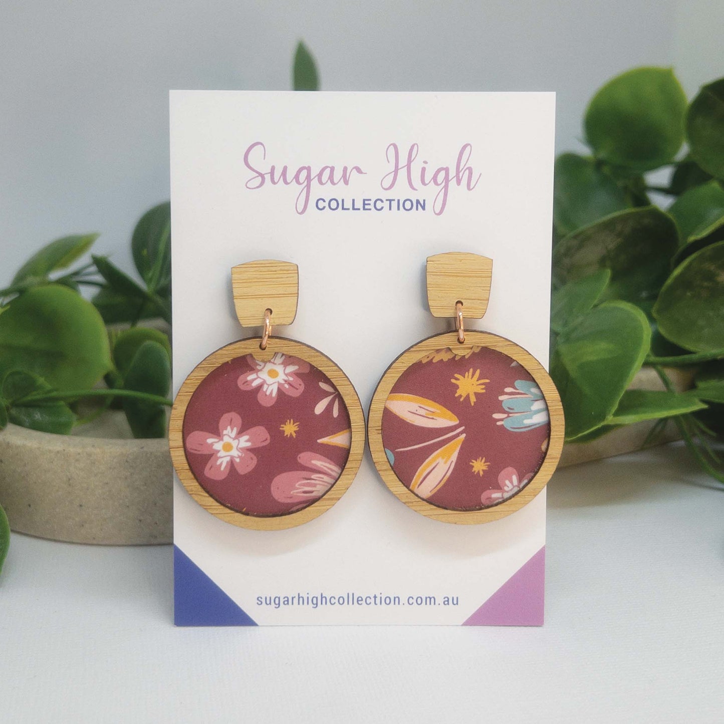 Spring Garden | Wooden Statement Stud Earrings