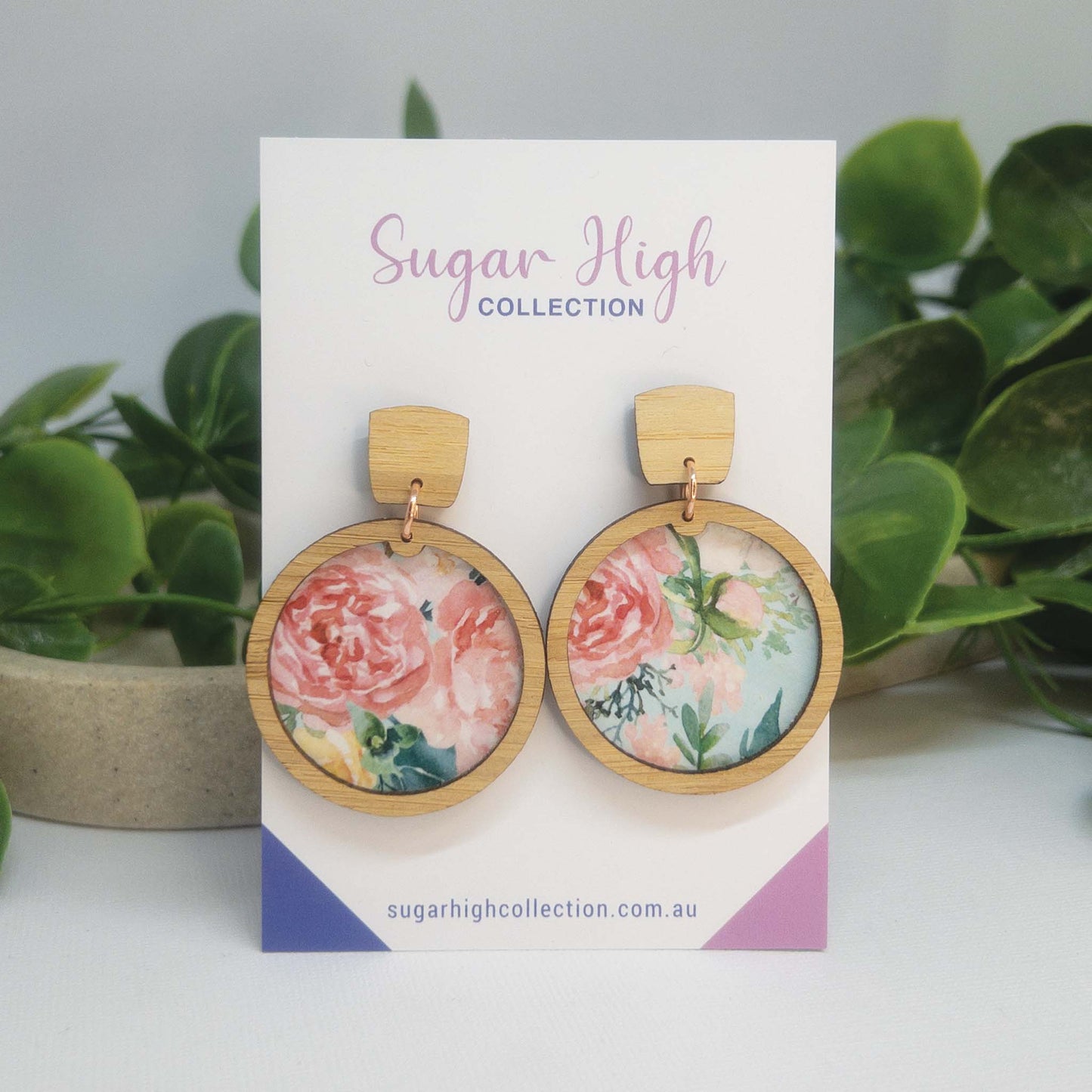Perfect Bloom | Wooden Statement Stud Earrings