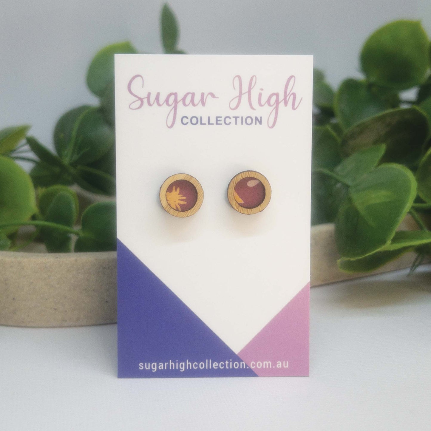 Spring Garden | Wooden Statement Stud Earrings