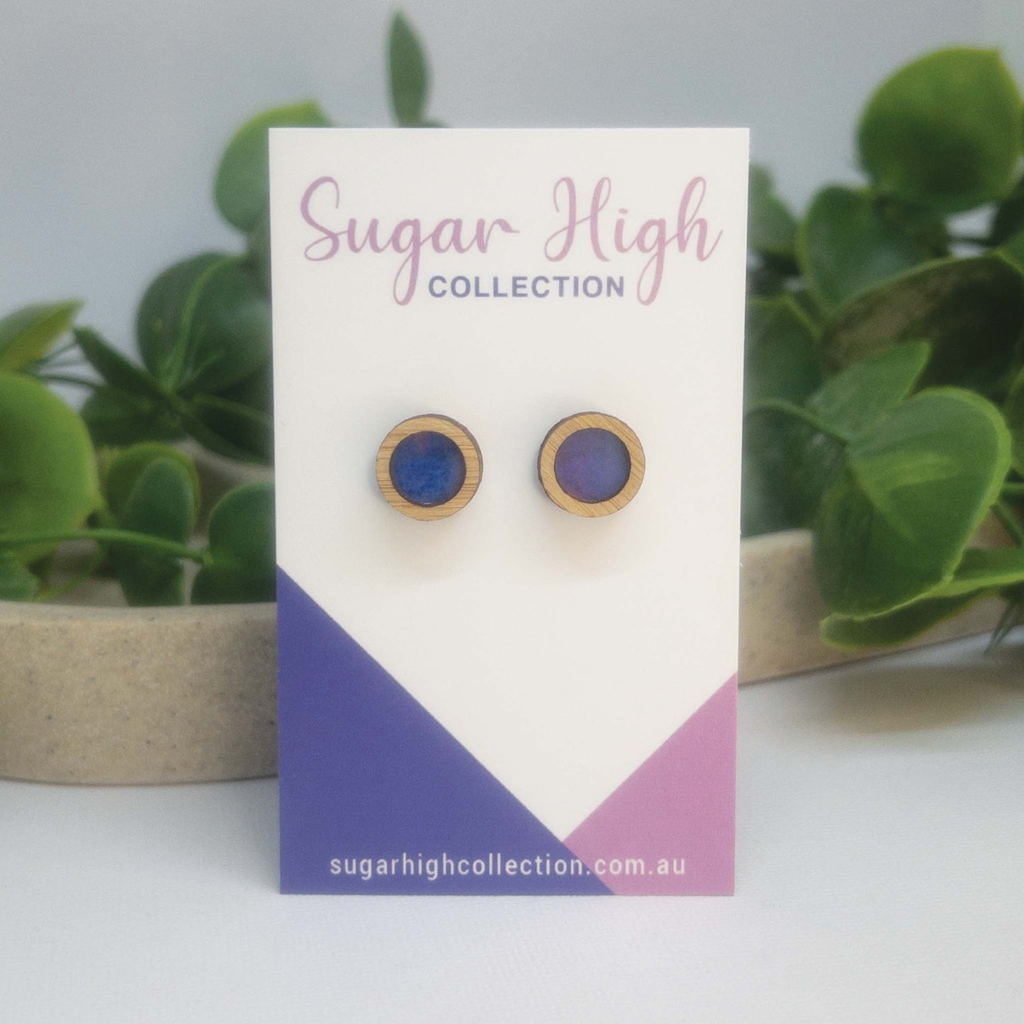 Whimsical Sky | Wooden Statement Stud Earrings