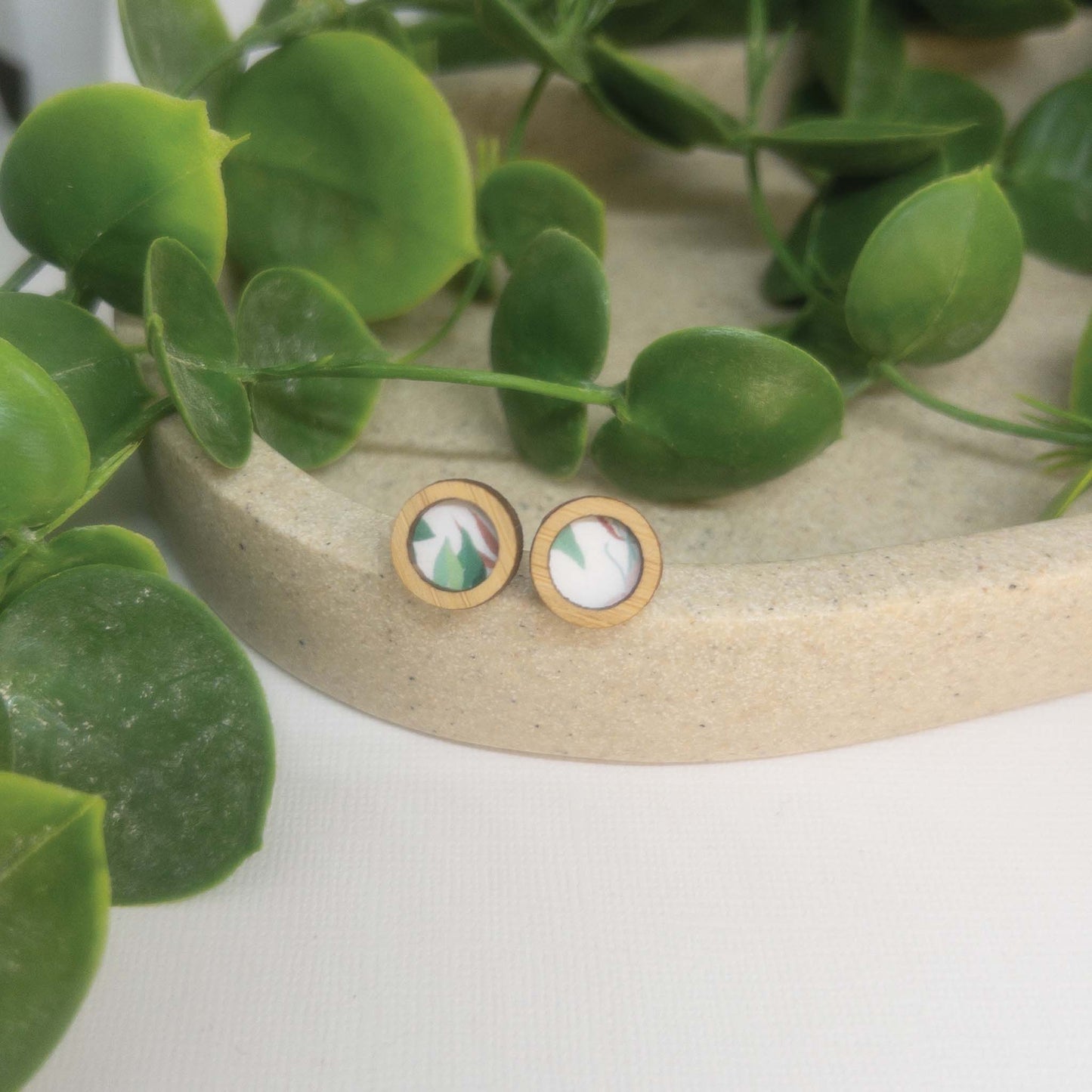 Flower Garden | Wooden Statement Stud Earrings
