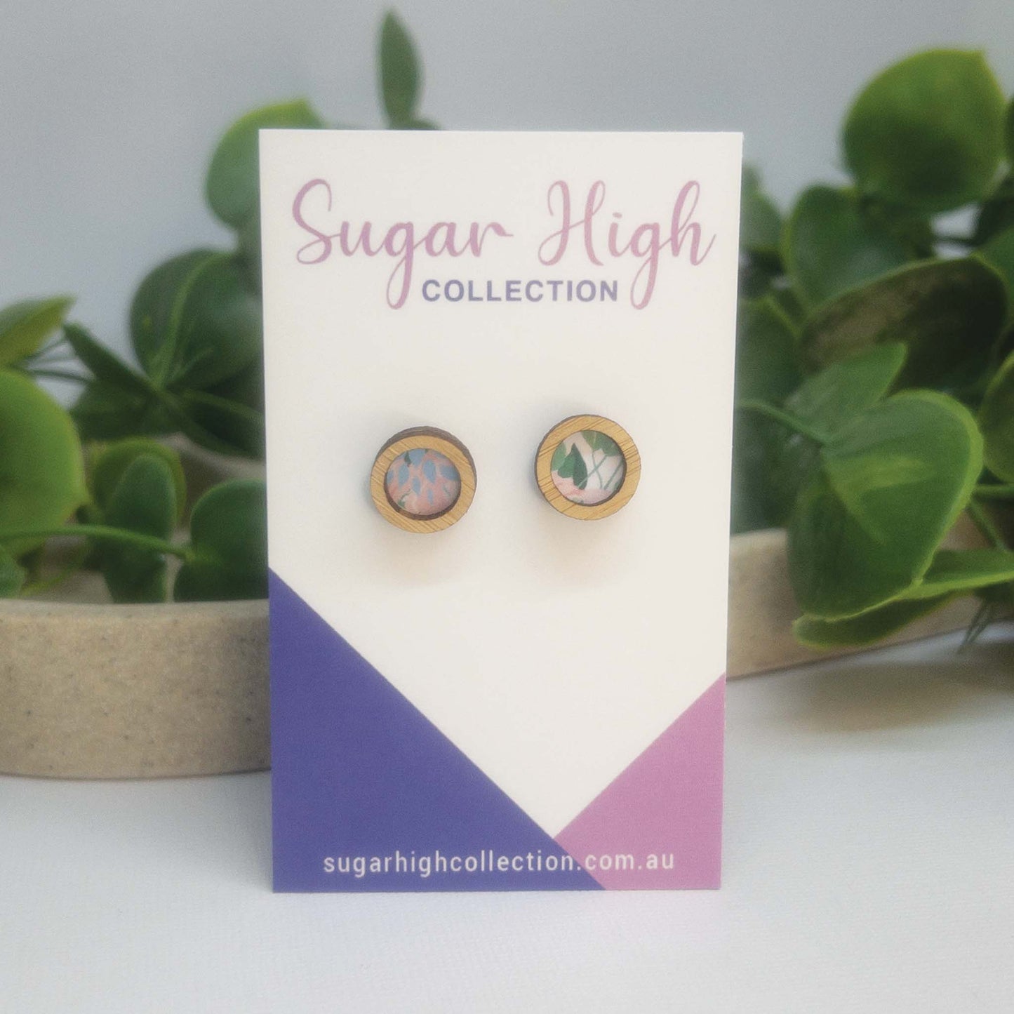 Flower Garden | Wooden Statement Stud Earrings