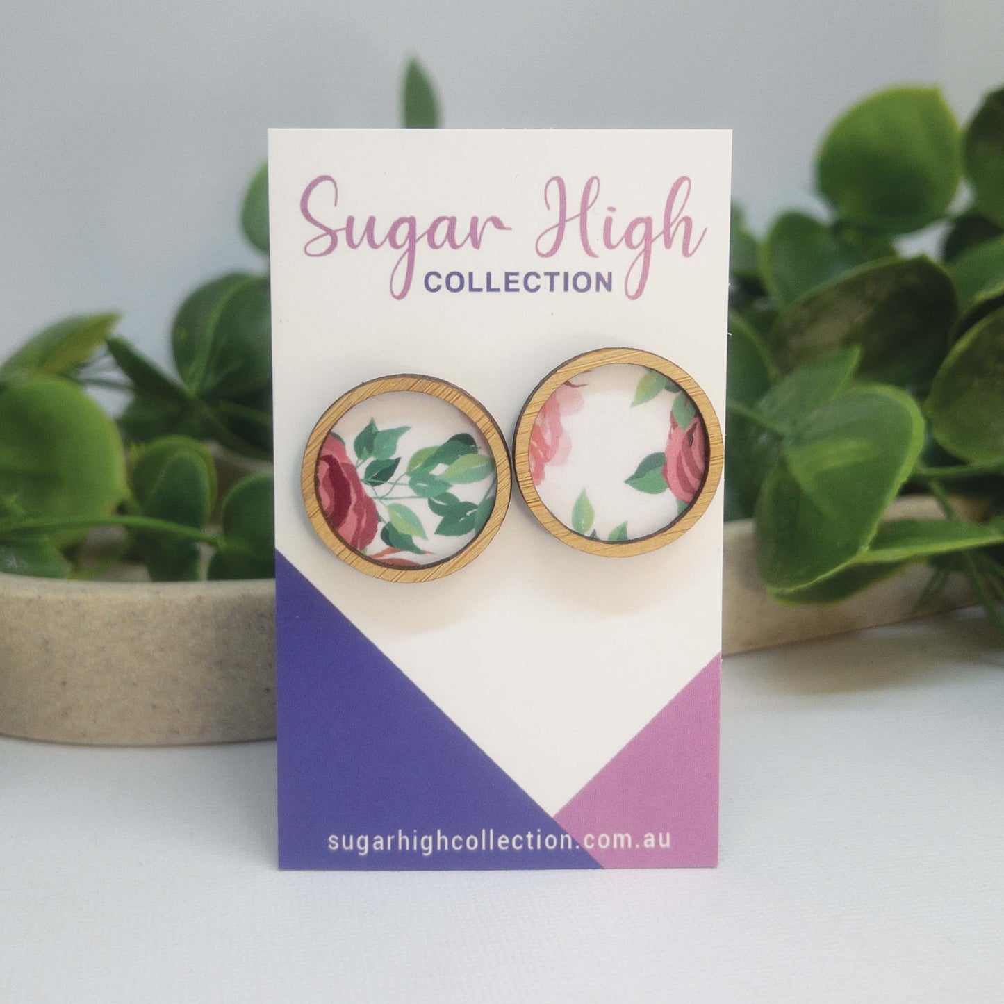 Flower Garden | Wooden Statement Stud Earrings