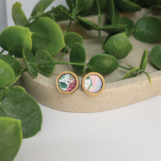 Flower Garden | Wooden Statement Stud Earrings