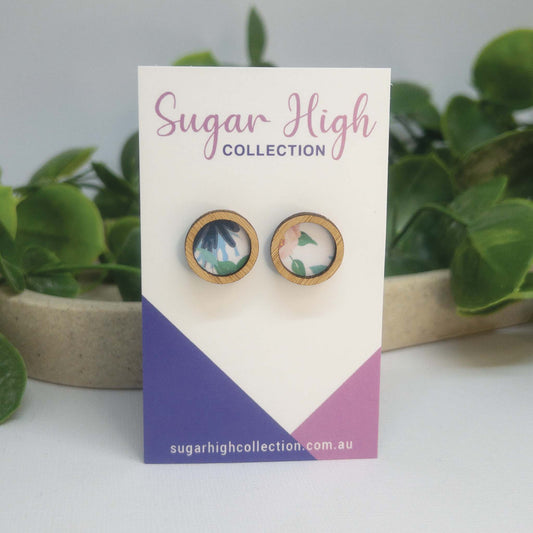 Flower Garden | Wooden Statement Stud Earrings