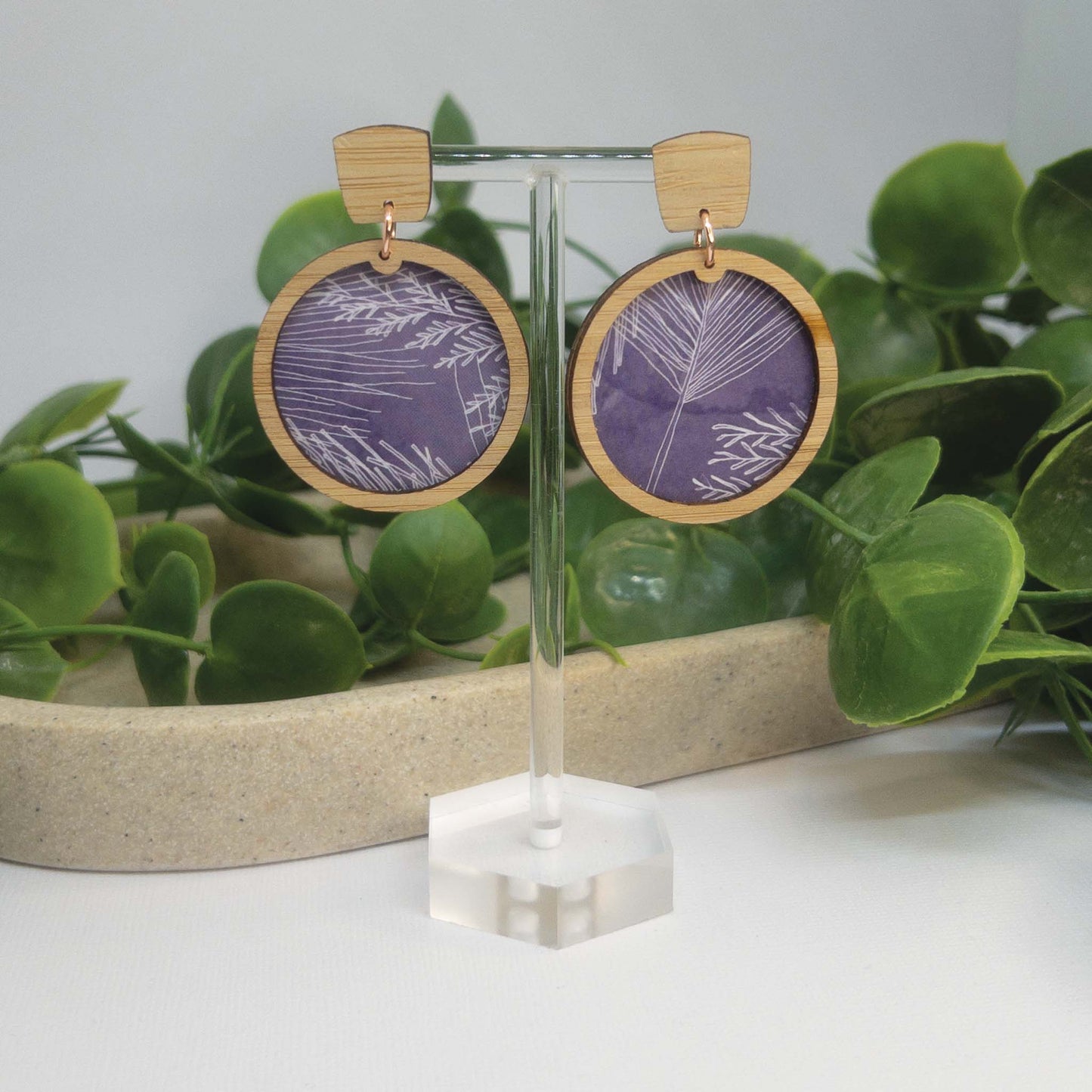Sunset Garden | Wooden Statement Stud Earrings