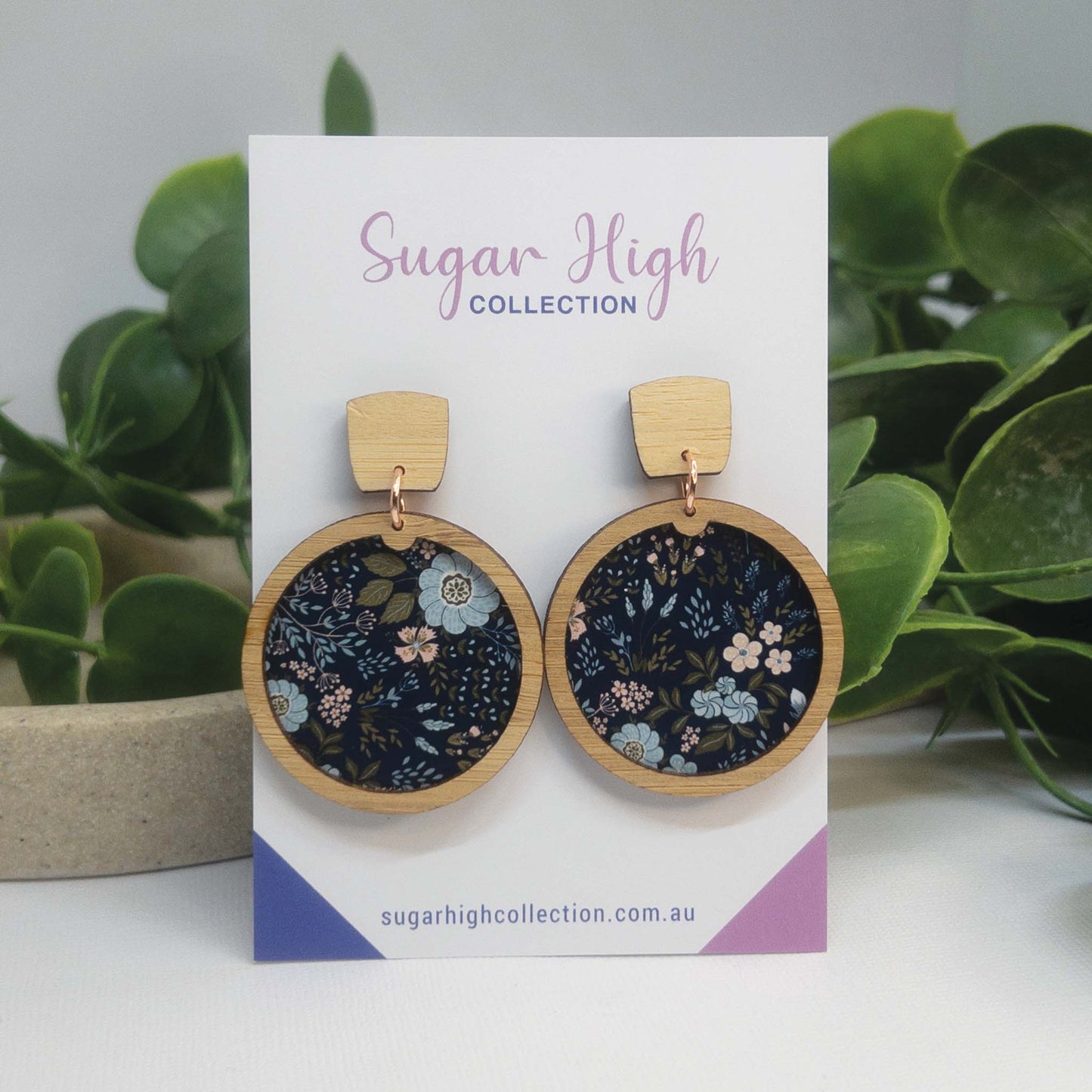 Night Garden | Wooden Statement Stud Earrings