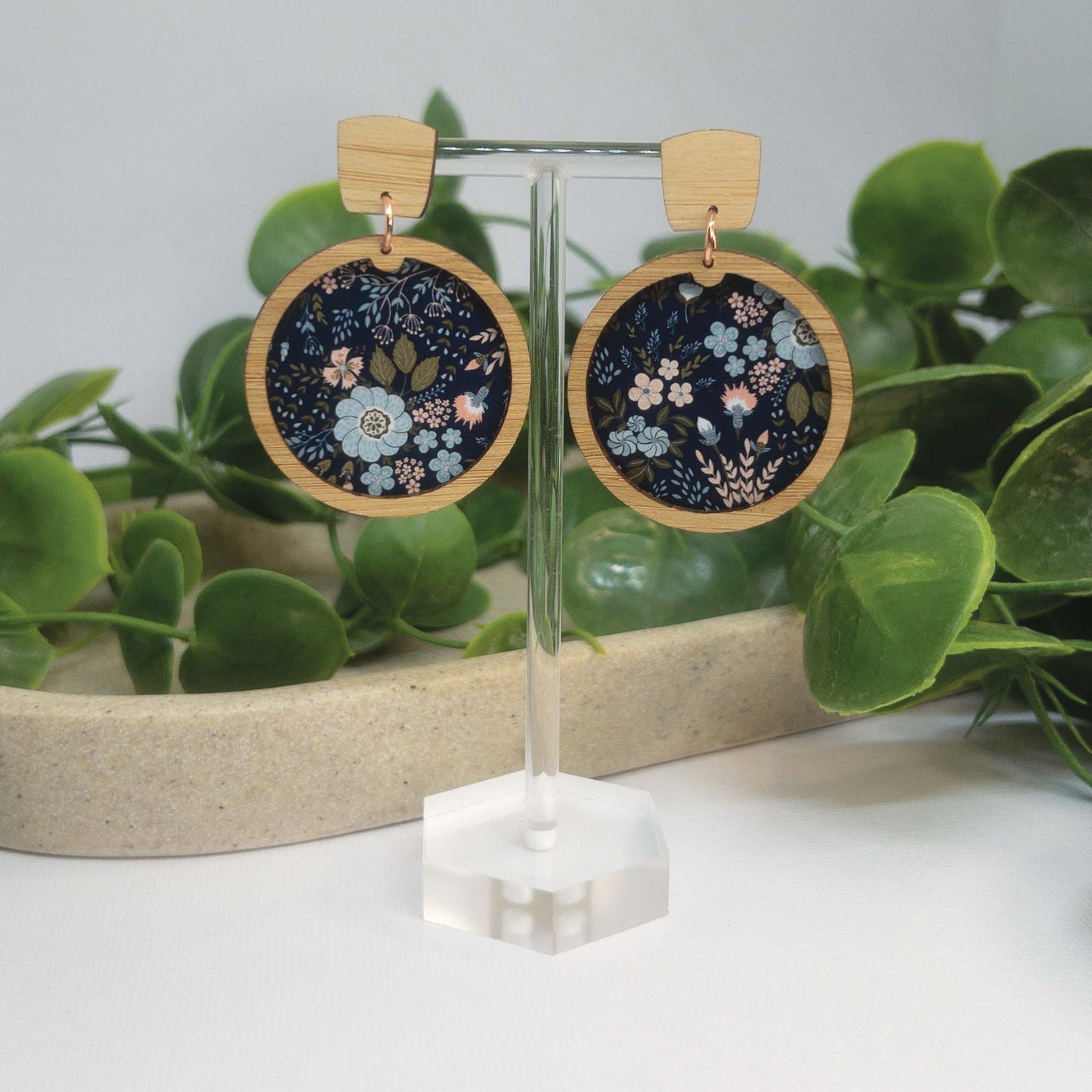 Night Garden | Wooden Statement Stud Earrings