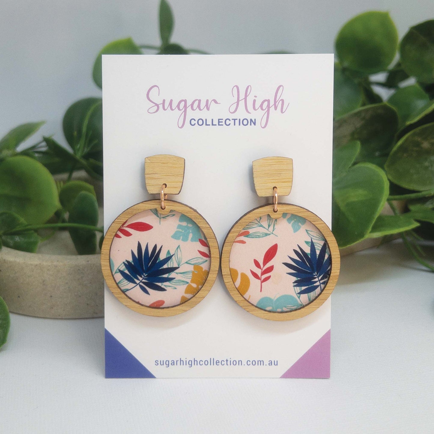 Floating Fern | Wooden Statement Stud Earrings