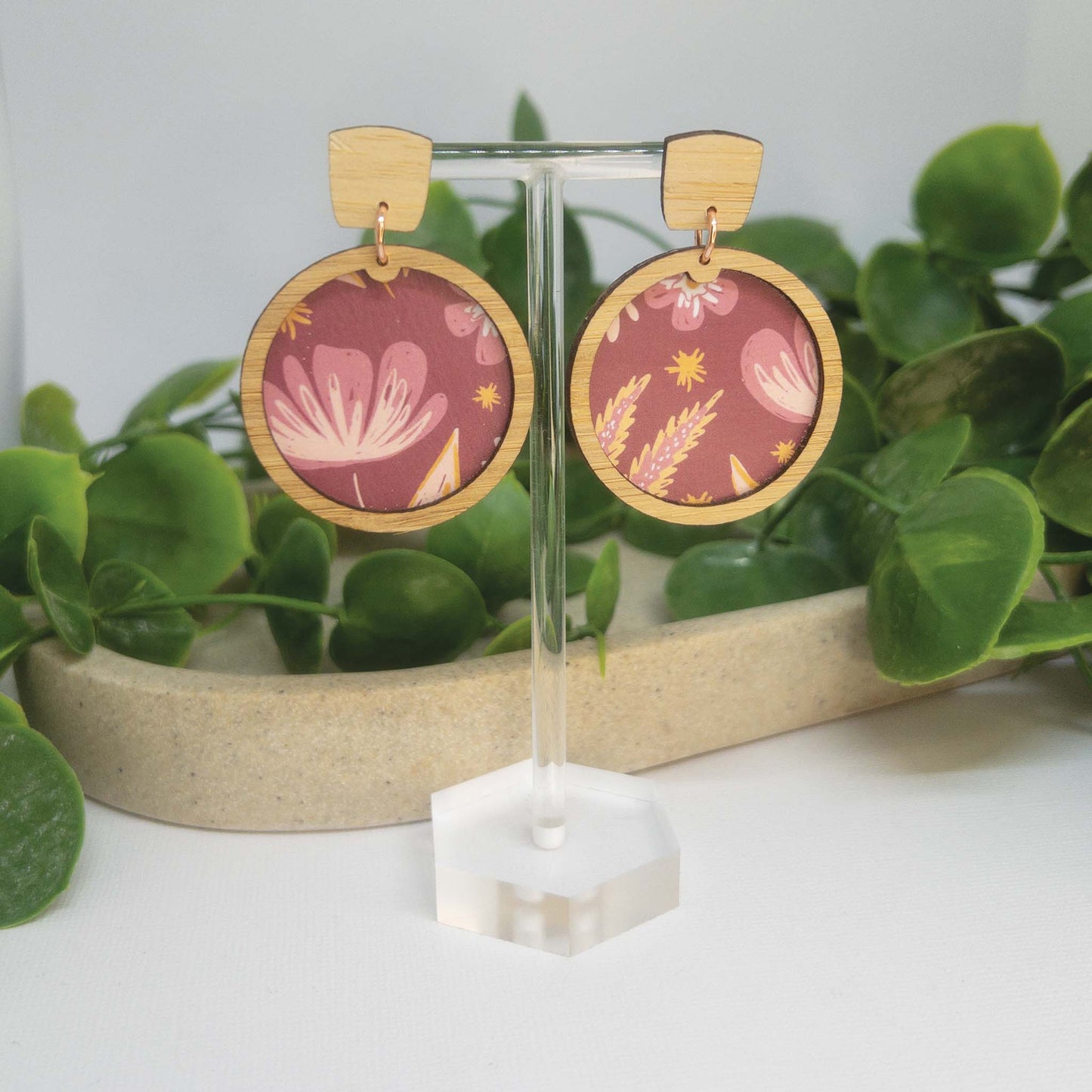 Spring Garden | Wooden Statement Stud Earrings