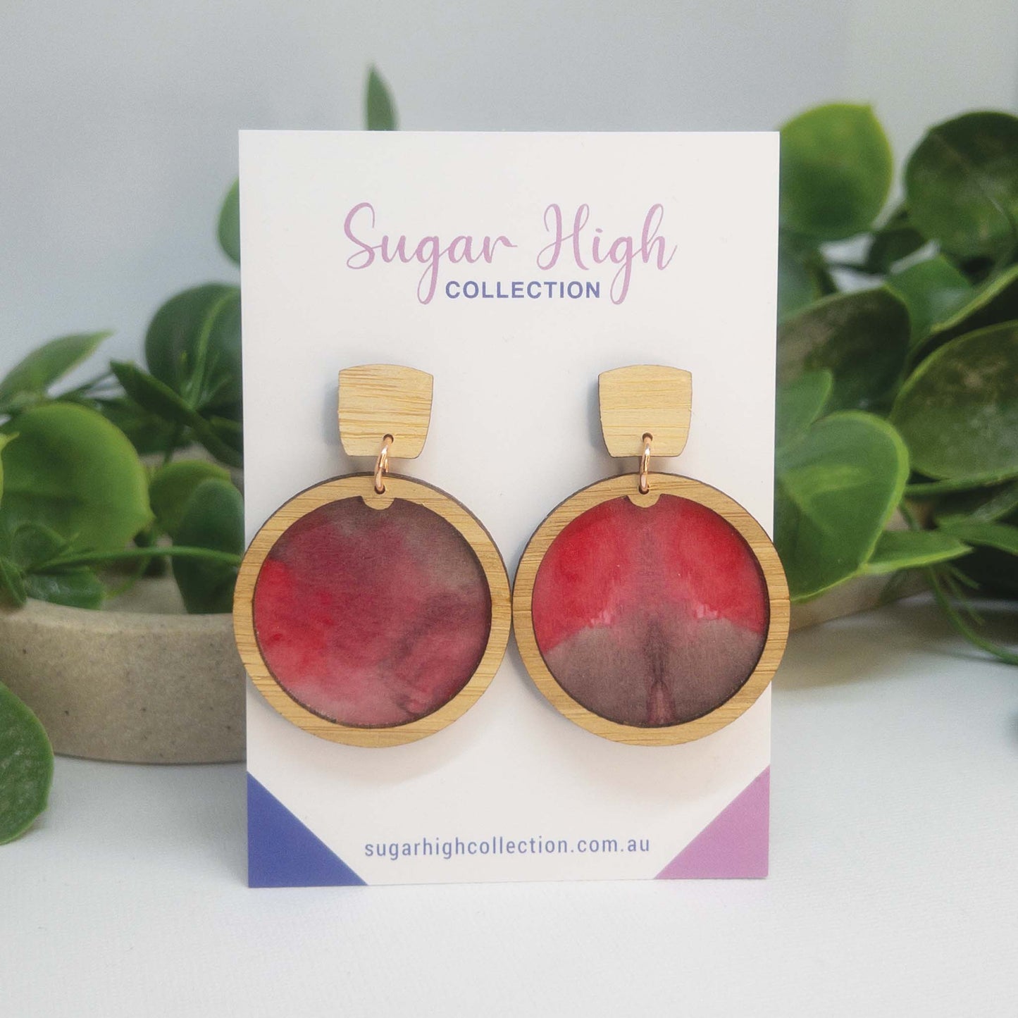 Stolen Kisses | Wooden Statement Stud Earrings