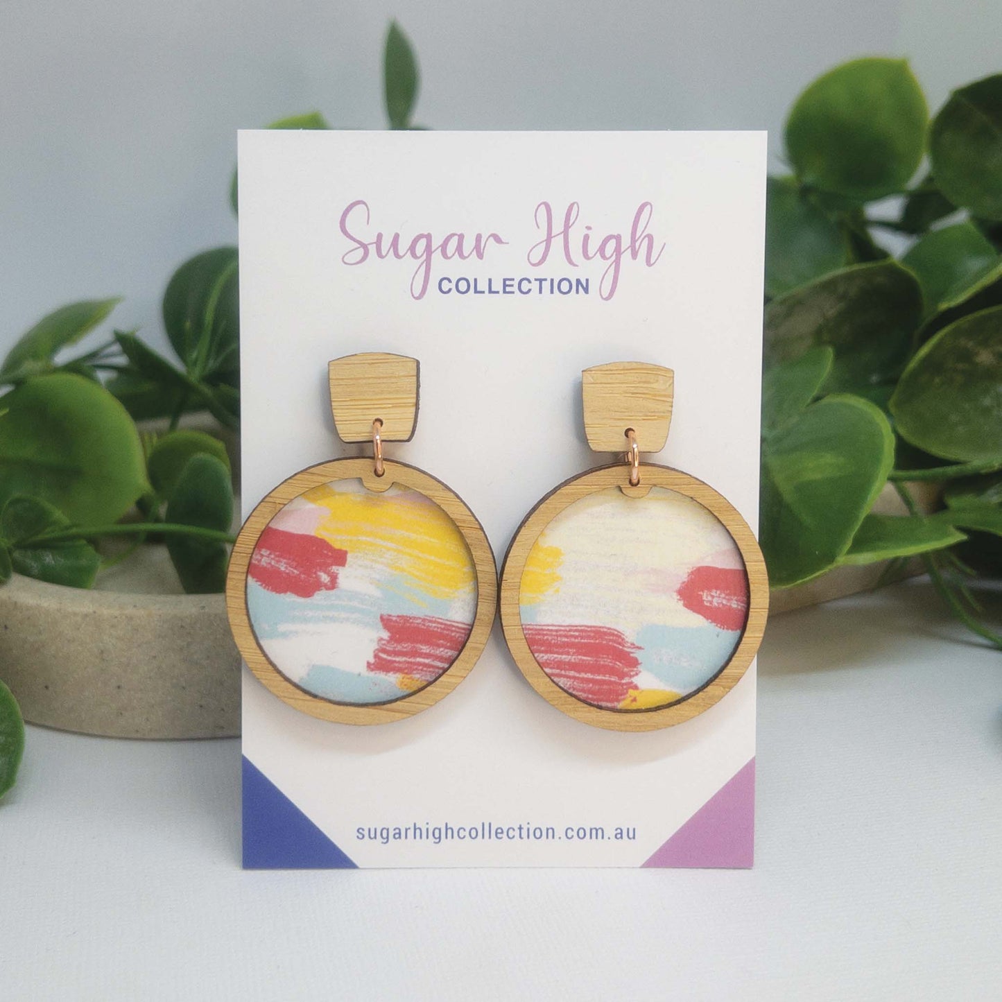 Summer Fling | Wooden Statement Stud Earrings