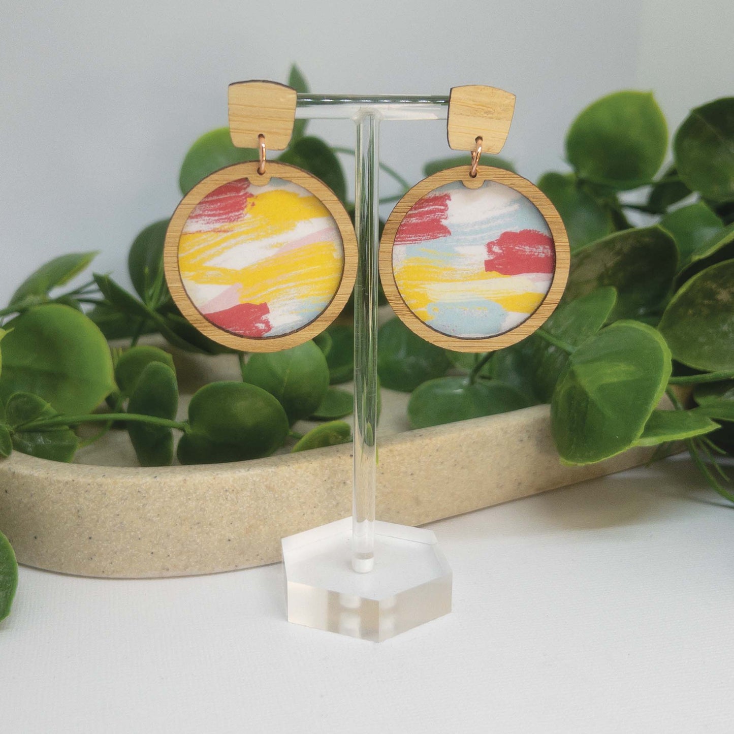 Summer Fling | Wooden Statement Stud Earrings