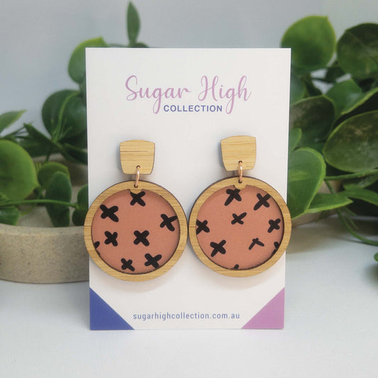 Criss Cross | Wooden Statement Drop Earrings