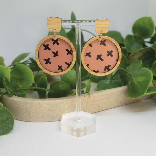 Criss Cross | Wooden Statement Drop Earrings