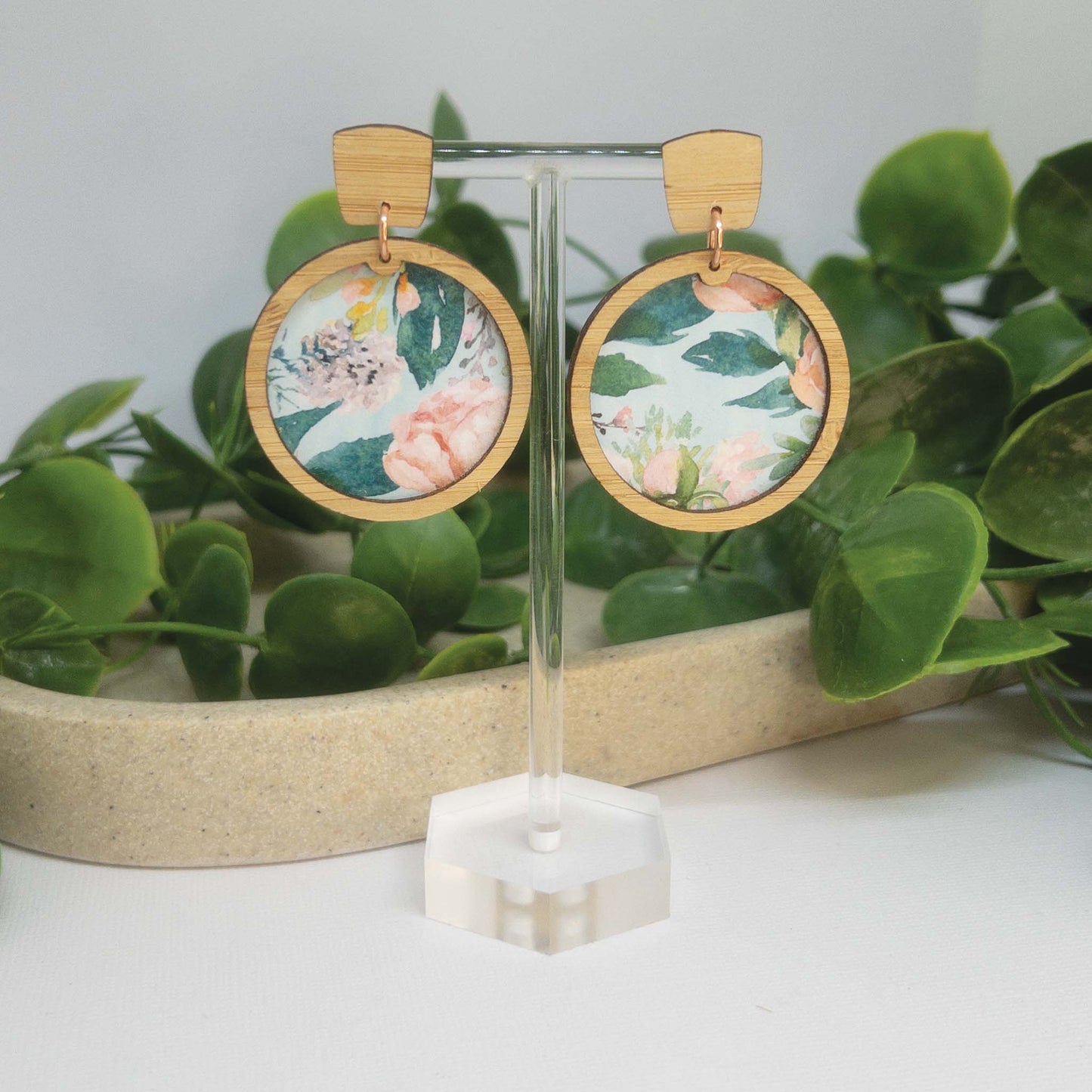 Perfect Bloom | Wooden Statement Stud Earrings