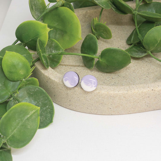 Pastel Purple | Wooden Stud Earrings