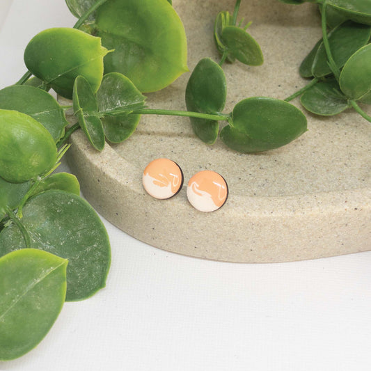 Peachy Dreams | Wooden Stud Earrings