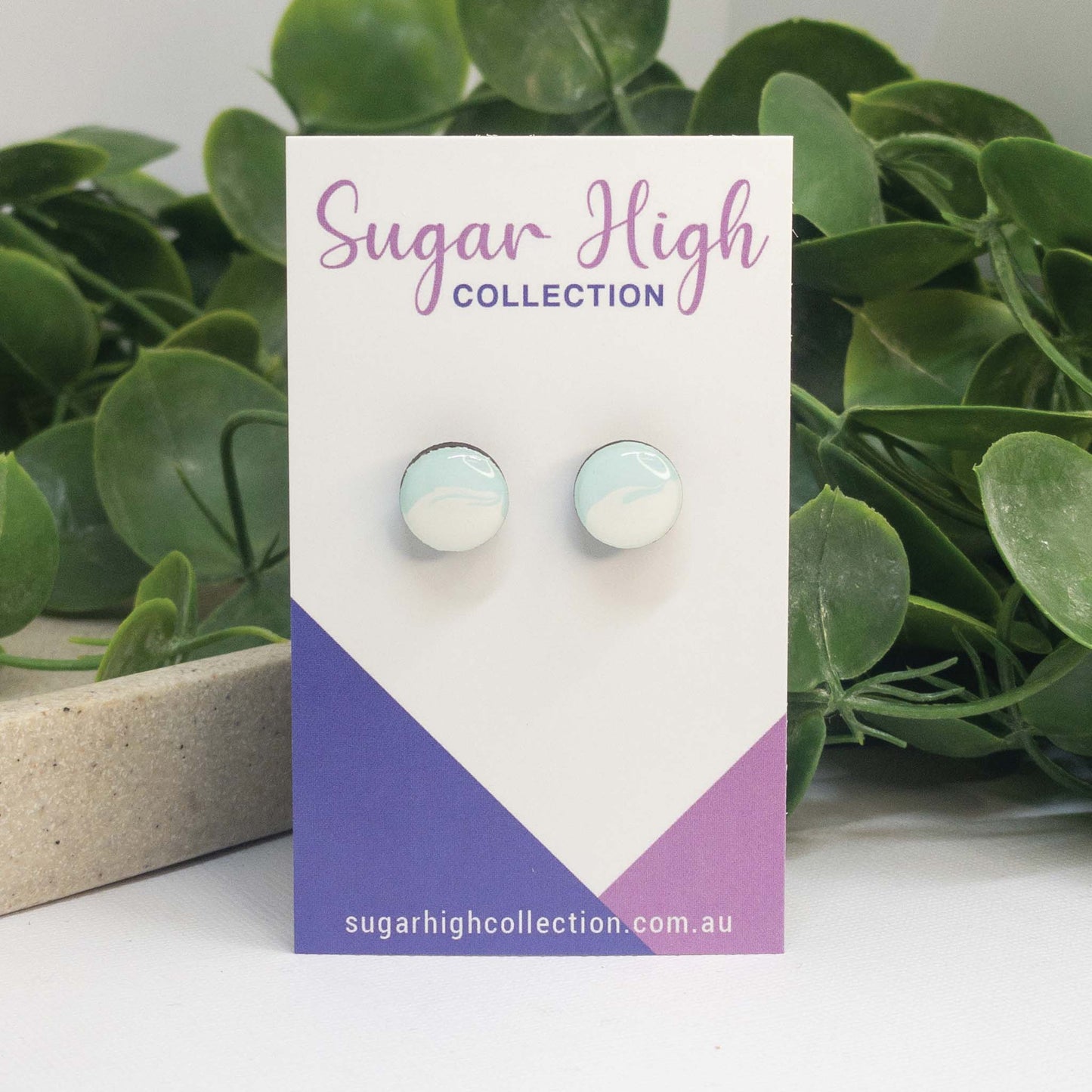 Sea Salt | Wooden Stud Earrings