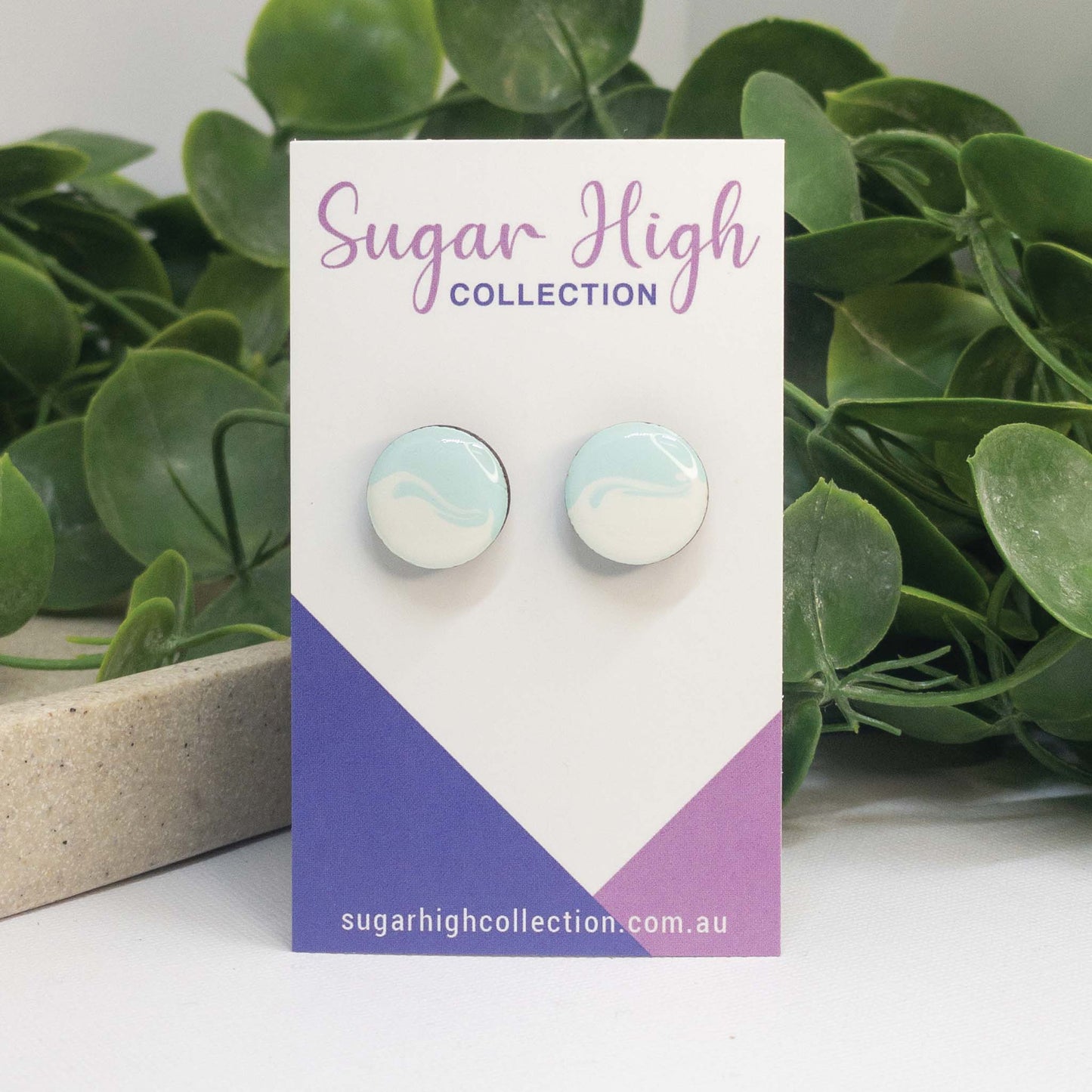 Sea Salt | Wooden Stud Earrings