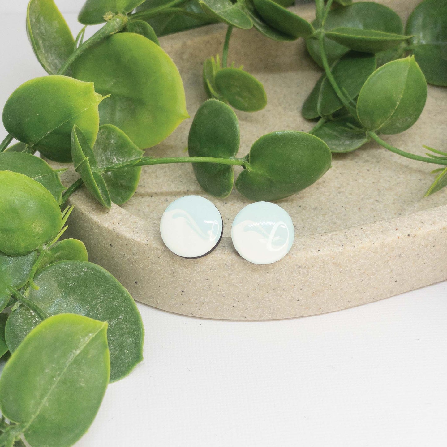Sea Salt | Wooden Stud Earrings